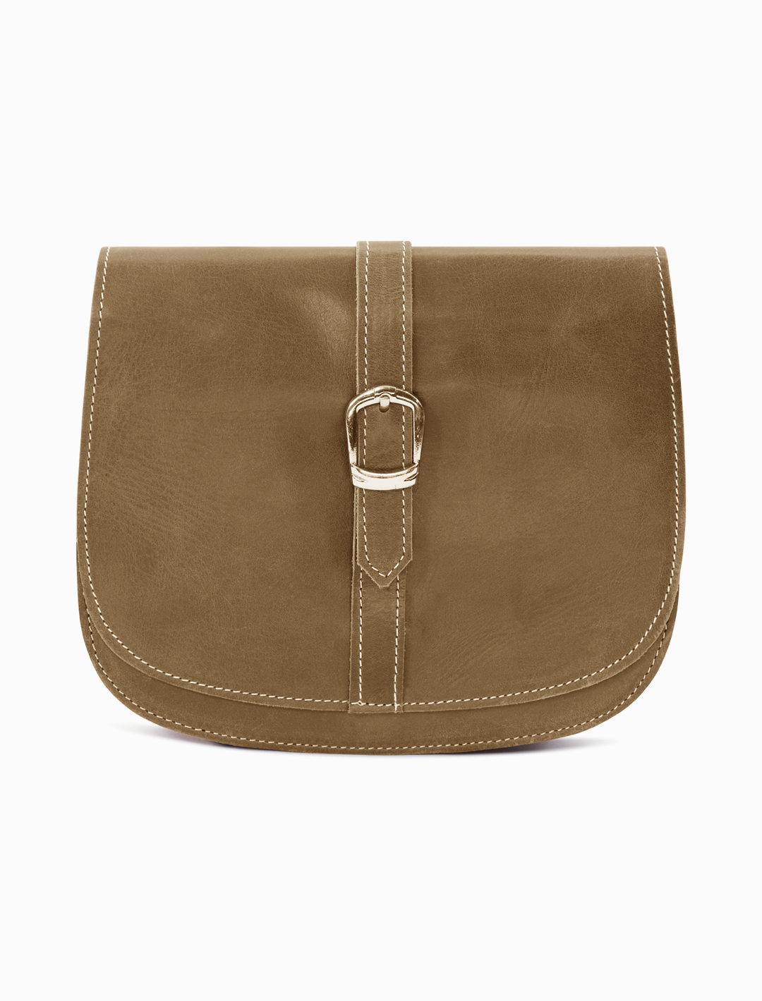 Elara Buckle Saddle Bag — Taupe