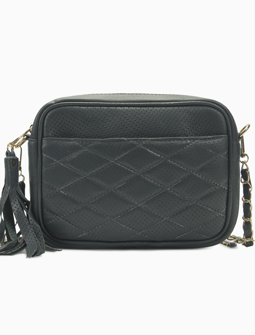 Amelie Quilted Camera Bag — Noir
