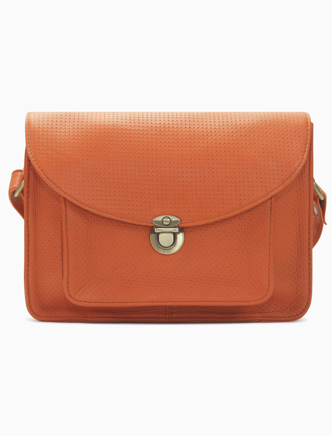 Celeste Push-Lock Satchel — Coral