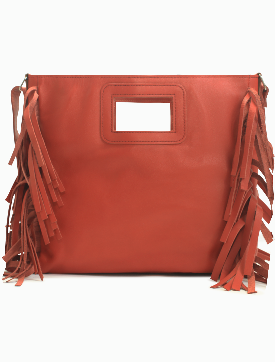 Paloma Fringe Clutch — Coral
