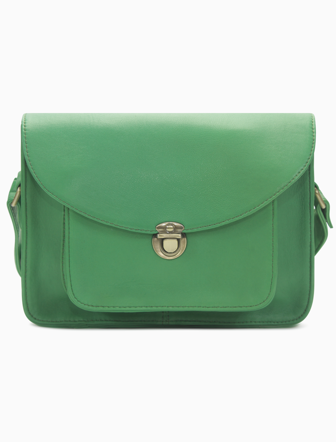 Celeste Push-Lock Satchel — Emerald