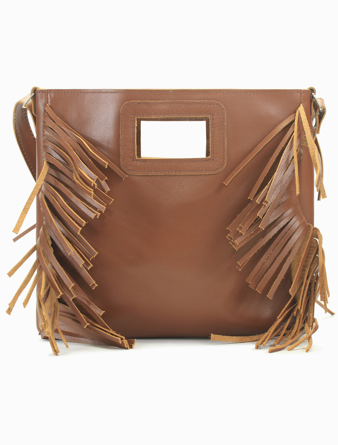 Paloma Fringe Clutch — Cognac
