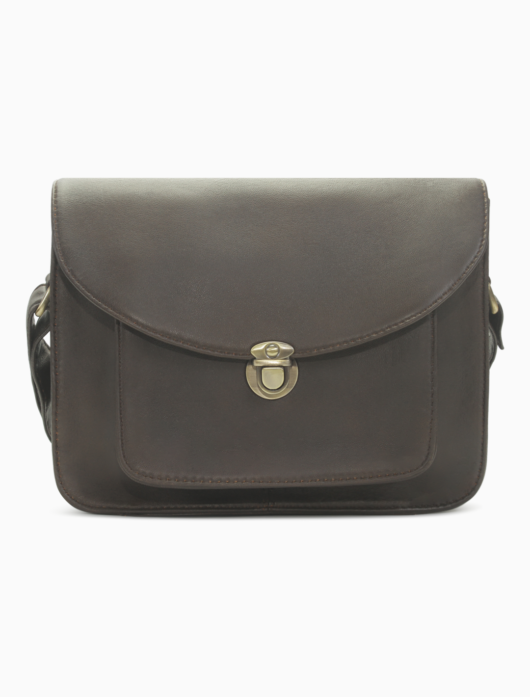 Celeste Push-Lock Satchel — Espresso