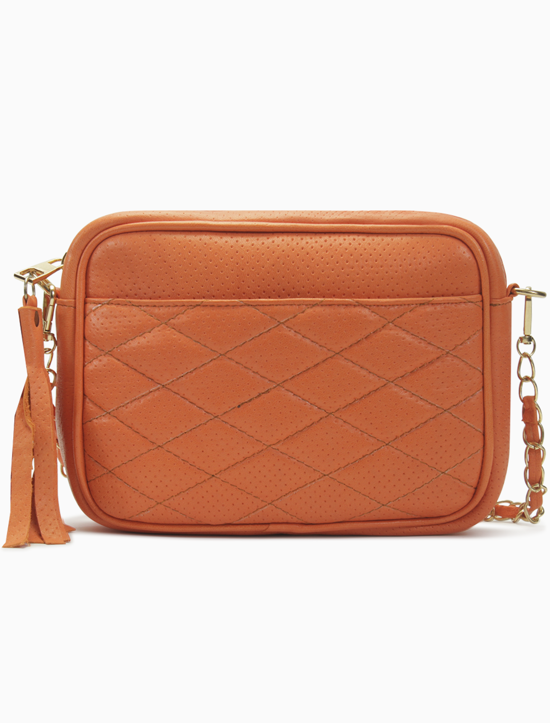 Amelie Quilted Camera Bag — Coral