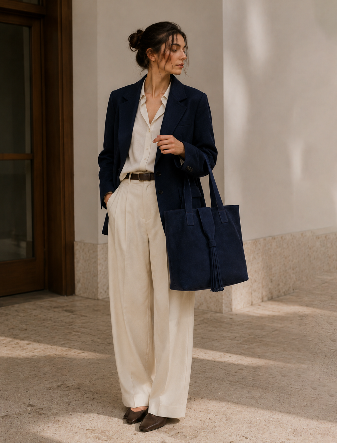 Marais Tassel Tote — Navy