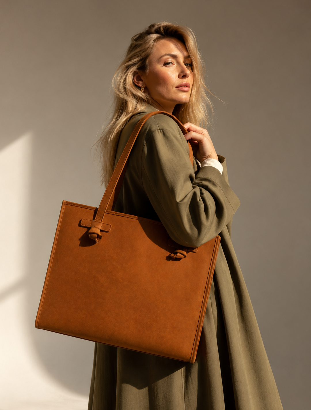 Vendome Structured Tote — Cognac